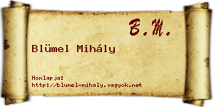 Blümel Mihály névjegykártya