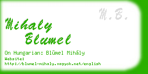 mihaly blumel business card