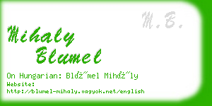 mihaly blumel business card